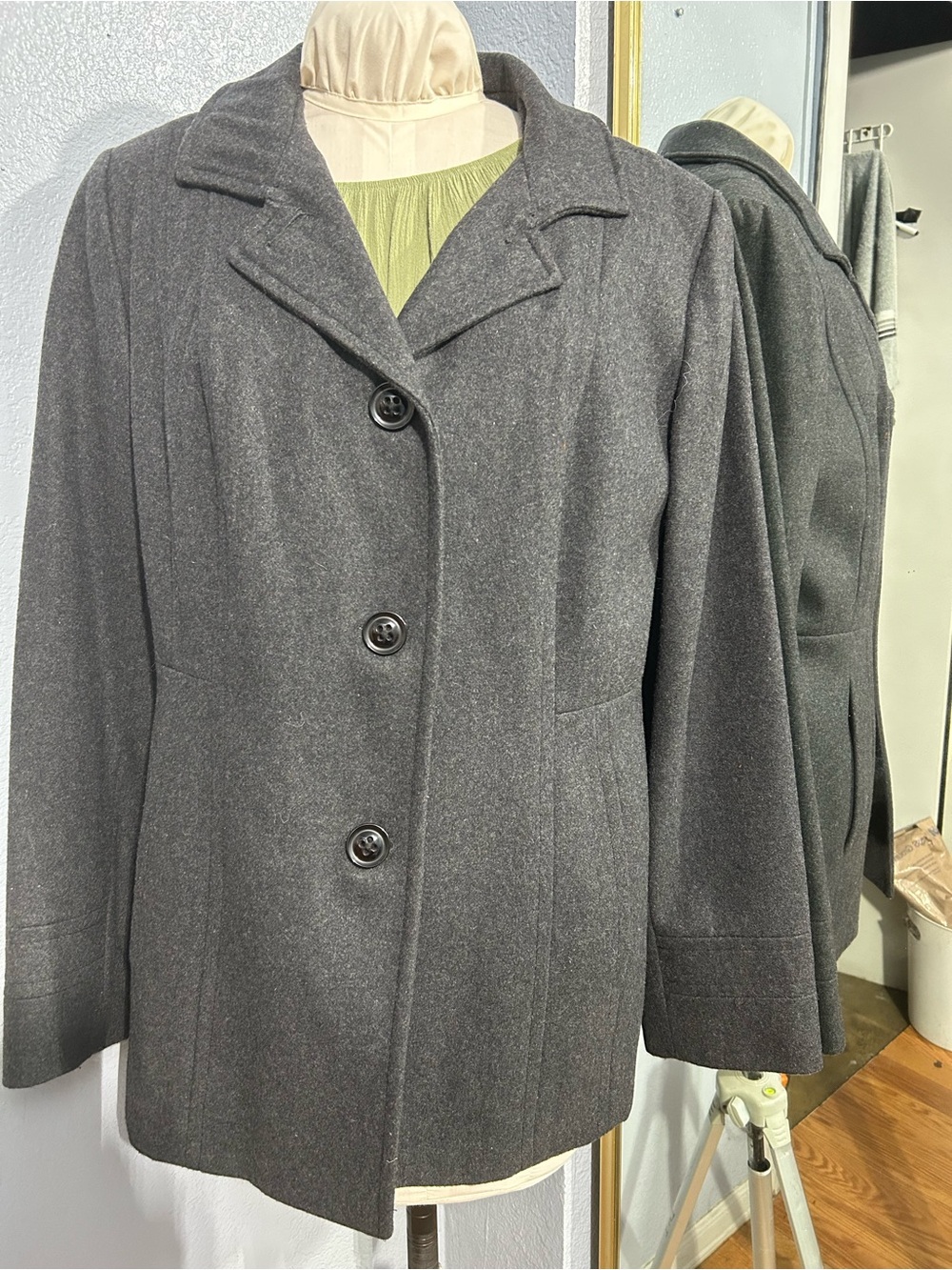 croft & barrow Charcoal Gray Women's Pea Coat
